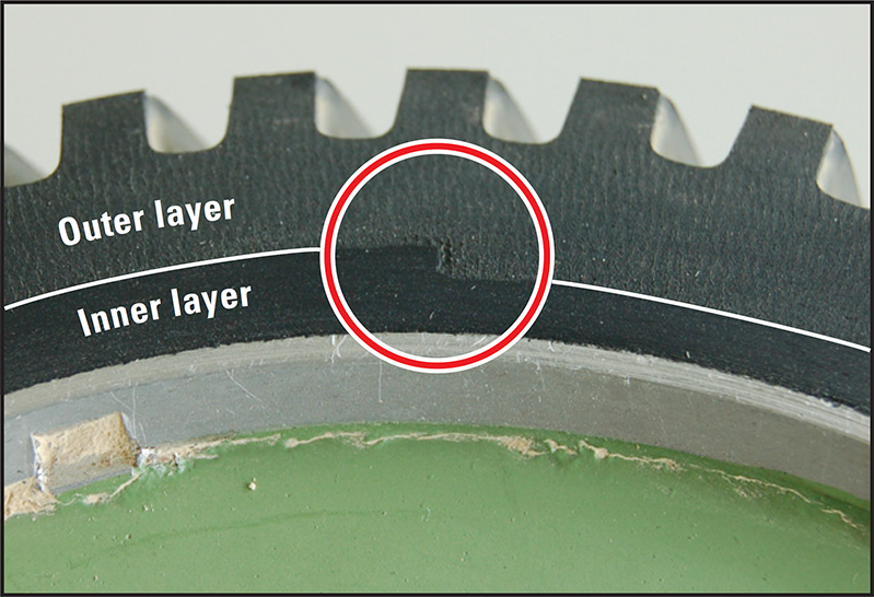 Aftermarket Sanding Drum -- Rubber Layers Overlap