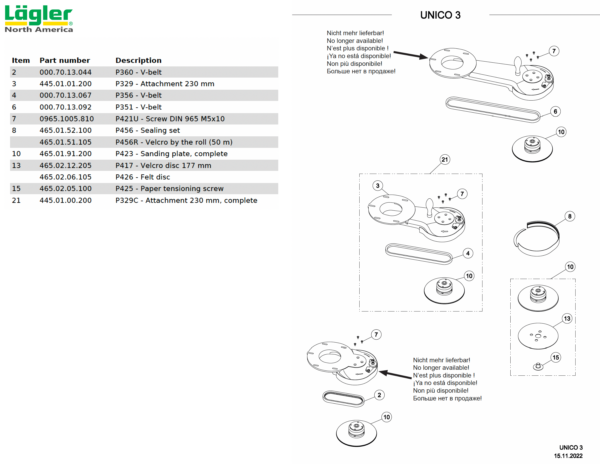 UNICO Attachments/Sanding Disc